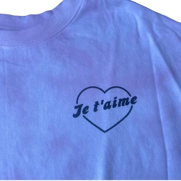 Mighty Fine Pink Tie-Dye “Je T’aime” Heart Graphic Oversized Sweatshirt - Medium - Picture 4 of 10